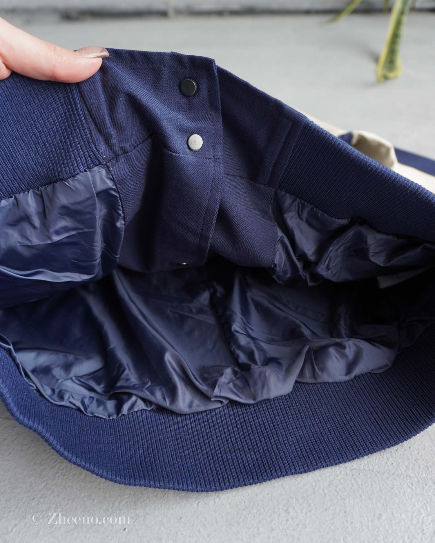 17616483941537179 بامبر جکت سرمه ای آستین چرم Jack&Jones