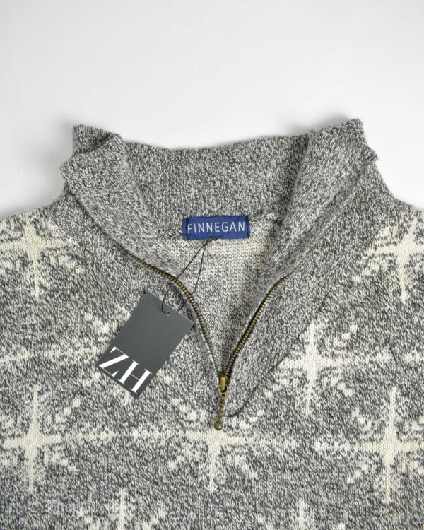 بافت وینتیج طوسی سفید Finnegan