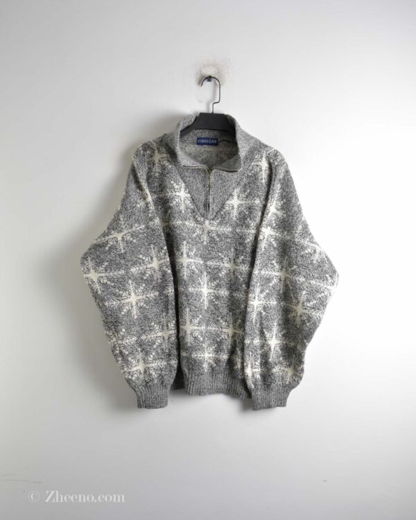 بافت وینتیج طوسی سفید Finnegan