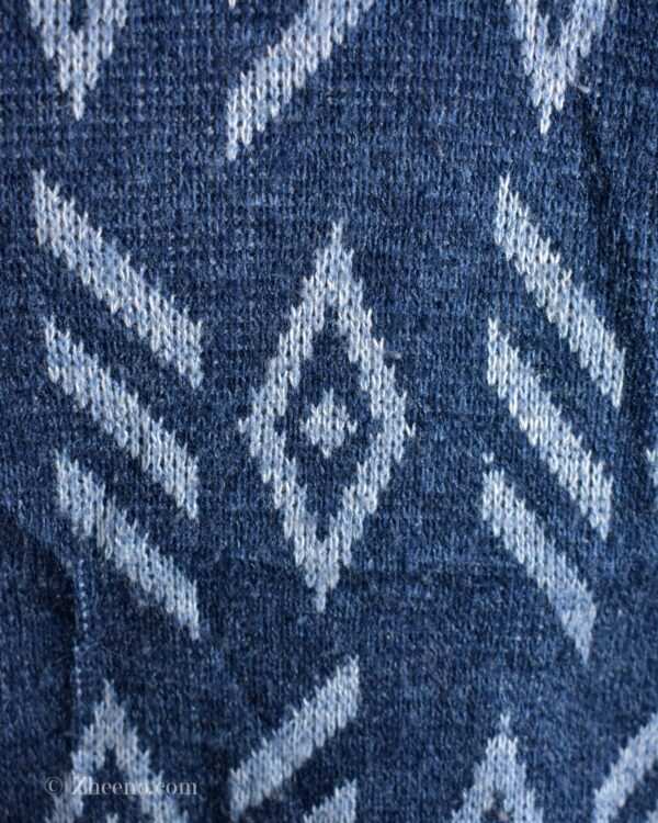 بافت وینتیج یقه دار آبی