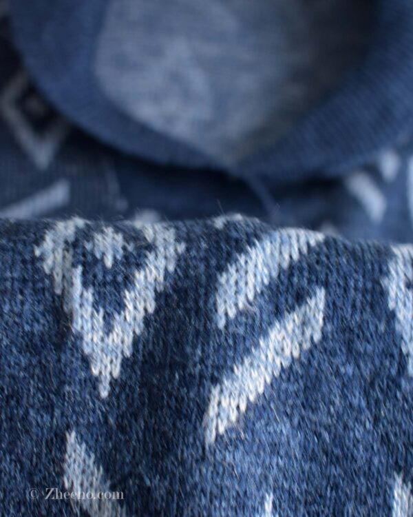 بافت وینتیج یقه دار آبی