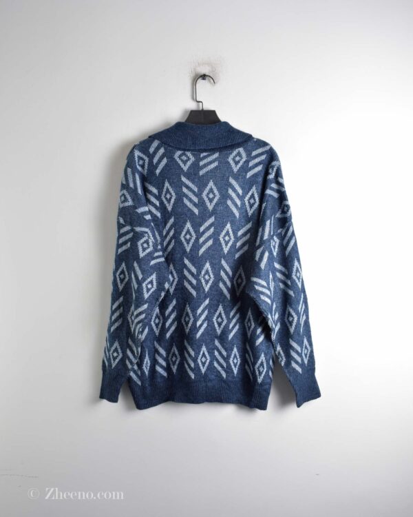 بافت وینتیج یقه دار آبی