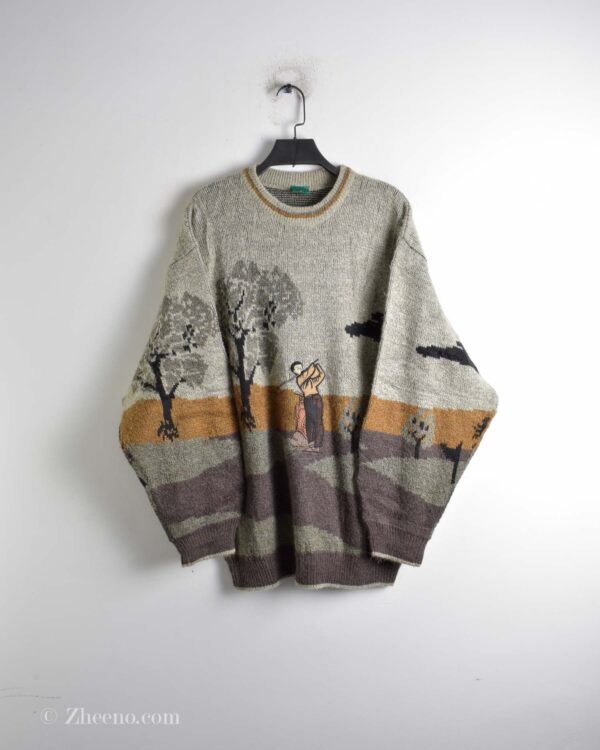 بافت وینتیج طرح گلف چند رنگ Canda