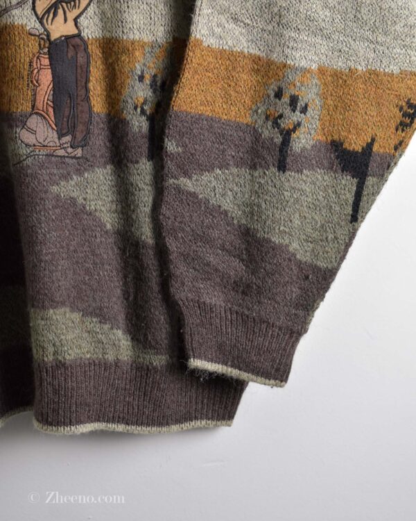 بافت وینتیج طرح گلف چند رنگ Canda