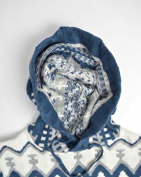 بافت وینتیج کلاه دار آبی