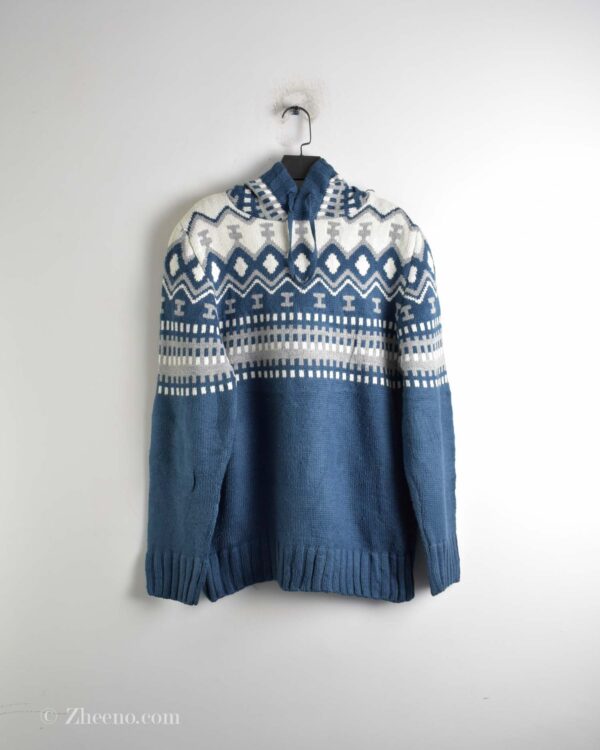 بافت وینتیج کلاه دار آبی