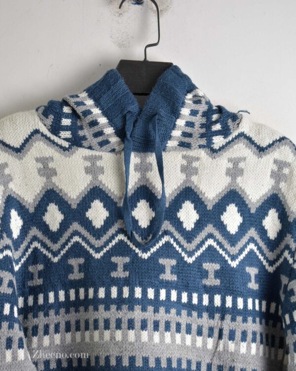 بافت وینتیج کلاه دار آبی