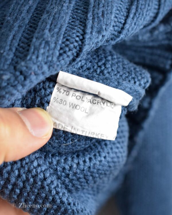 بافت وینتیج کلاه دار آبی