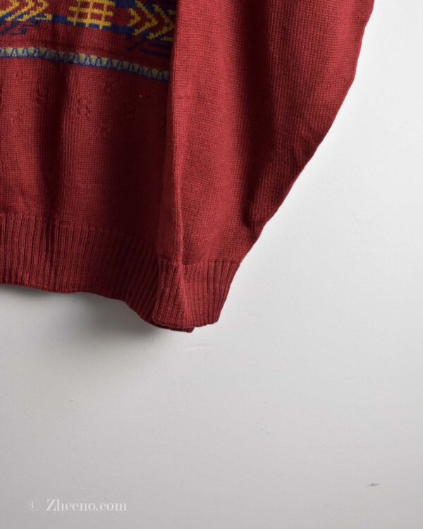 بافت وینتیج قرمز طرح دار