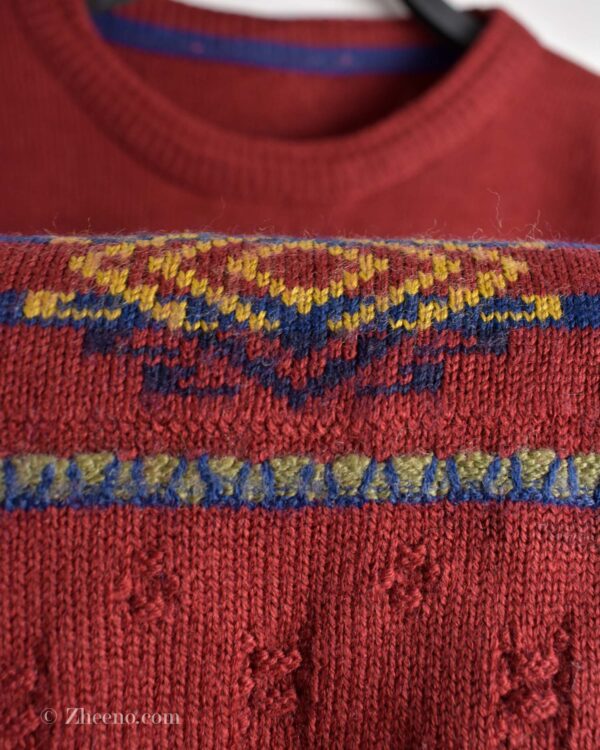 بافت وینتیج قرمز طرح دار