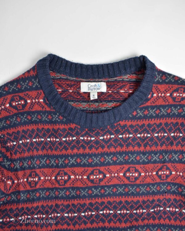 بافت وینتیج قرمز طرح دار Craft&barrow