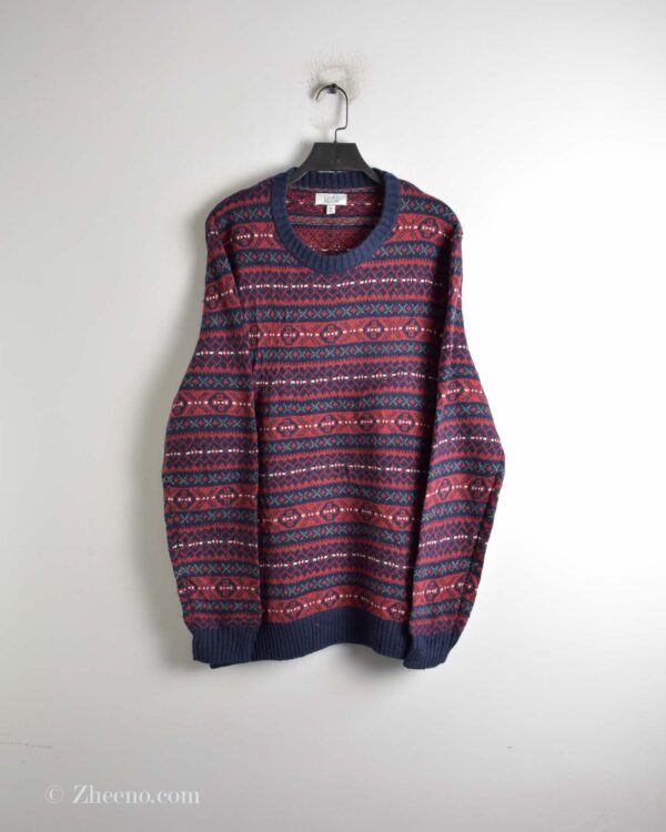 بافت وینتیج قرمز طرح دار Craft&barrow