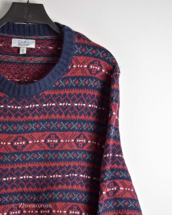 بافت وینتیج قرمز طرح دار Craft&barrow