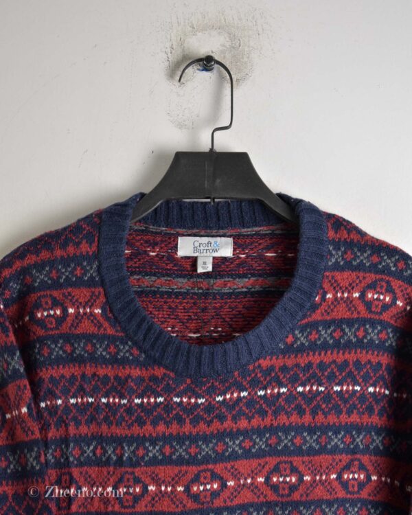 بافت وینتیج قرمز طرح دار Craft&barrow