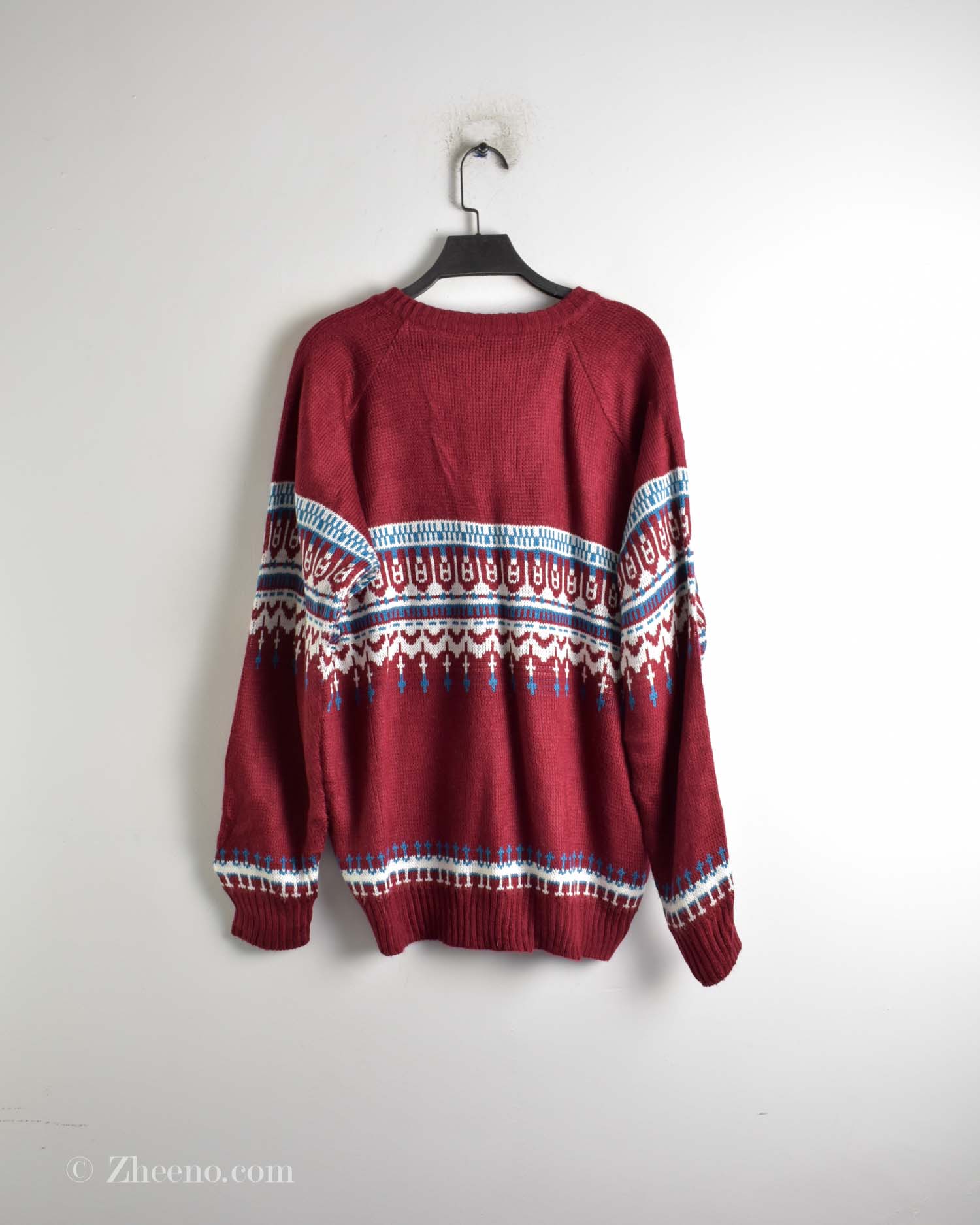 17616709266664839 بافت وینتیج یقه هفت طرح دار قرمز