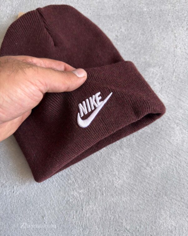 کلاه بافت قهوه ای نایکی - Image 3