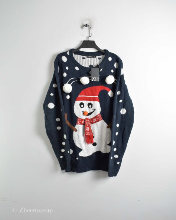 بافت کریسمسی سرمه ای طرح آدم برفی Livergy