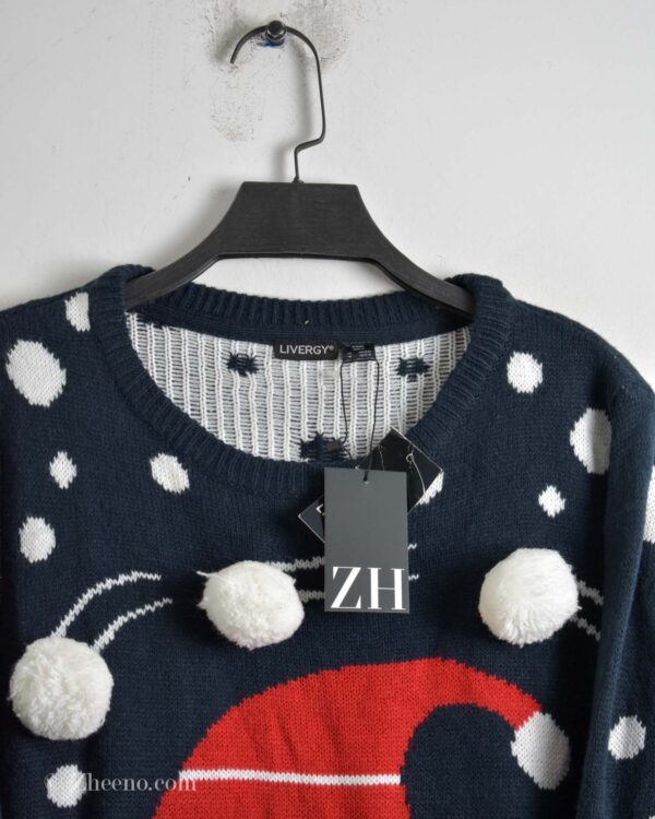 بافت کریسمسی سرمه ای طرح آدم برفی Livergy