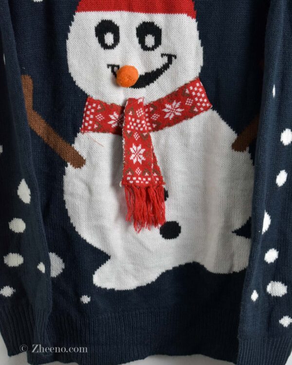 بافت کریسمسی سرمه ای طرح آدم برفی Livergy