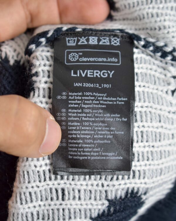 بافت کریسمسی سرمه ای طرح آدم برفی Livergy