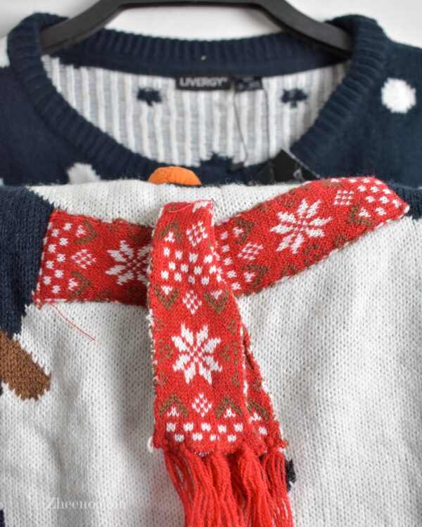 بافت کریسمسی سرمه ای طرح آدم برفی Livergy