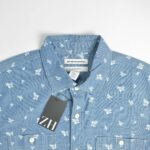 پیراهن نخی آستین کوتاه آبی Amazon Essential