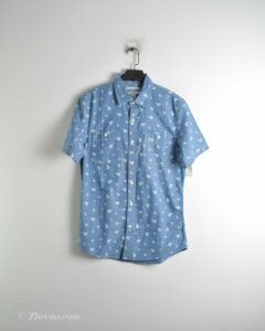 پیراهن نخی آستین کوتاه آبی Amazon Essential