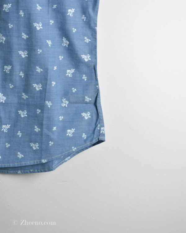 پیراهن نخی آستین کوتاه آبی Amazon Essential