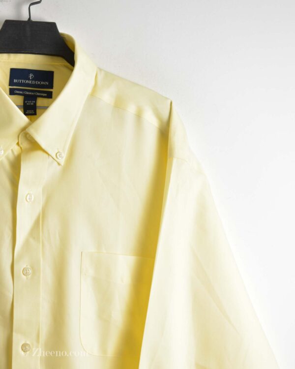 پیراهن نخی آستین بلند شیری Buttoned Down