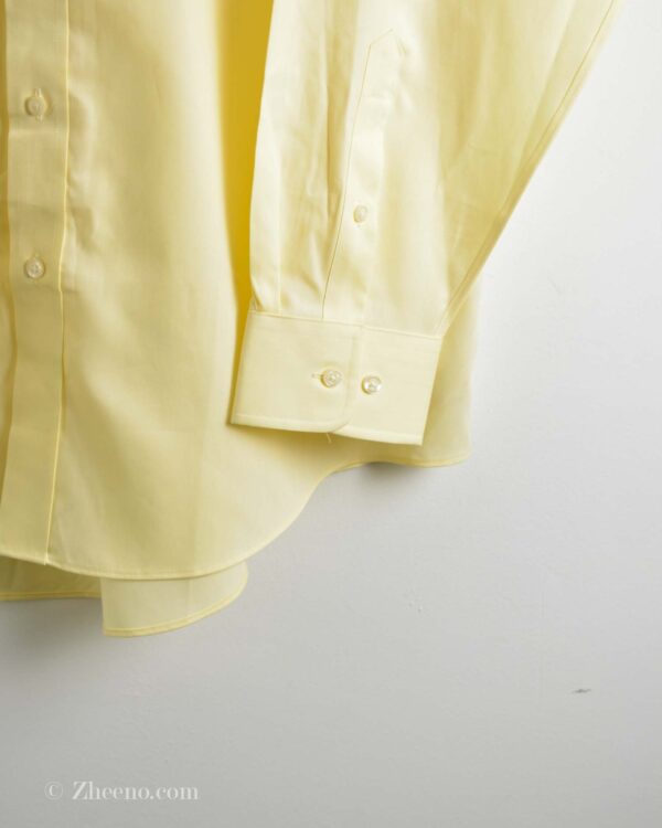 پیراهن نخی آستین بلند شیری Buttoned Down