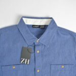 پیراهن نخی آستین بلند آبی خط دار Livergy