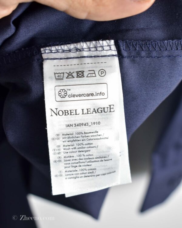 پیراهن نخی آستین بلند سرمه ای تیره Nobel League