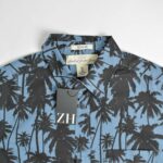 پیراهن نخی آستین کوتاه آبی طرح نخل H&M