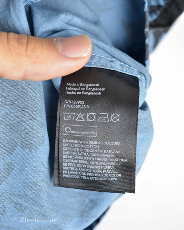 پیراهن نخی آستین کوتاه آبی طرح نخل H&M