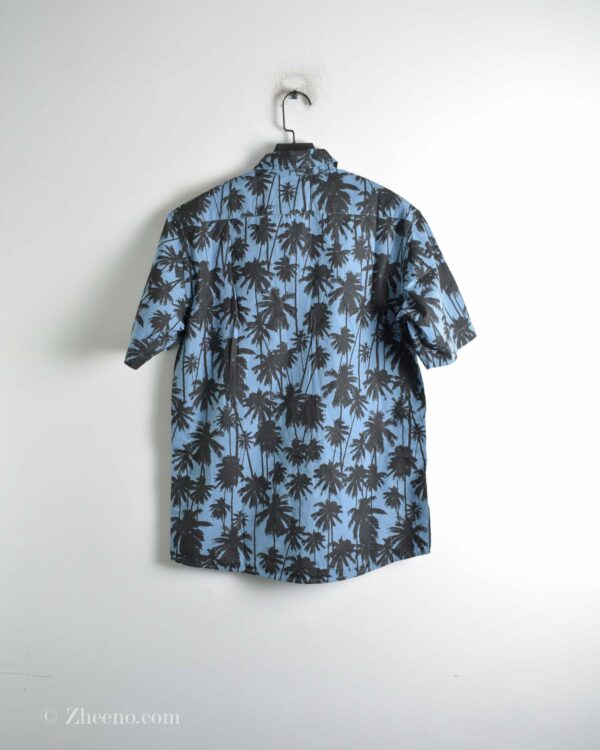 پیراهن نخی آستین کوتاه آبی طرح نخل H&M