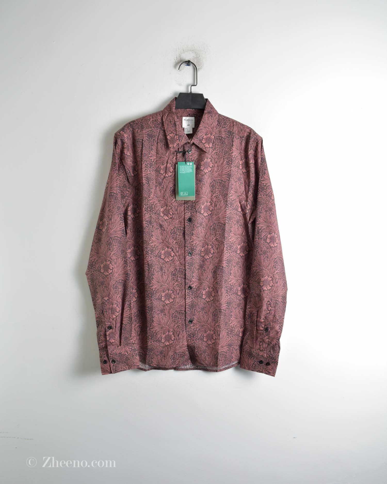 پیراهن نخی آستین بلند طرح دار H&M