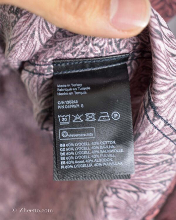 پیراهن نخی آستین بلند طرح دار H&M