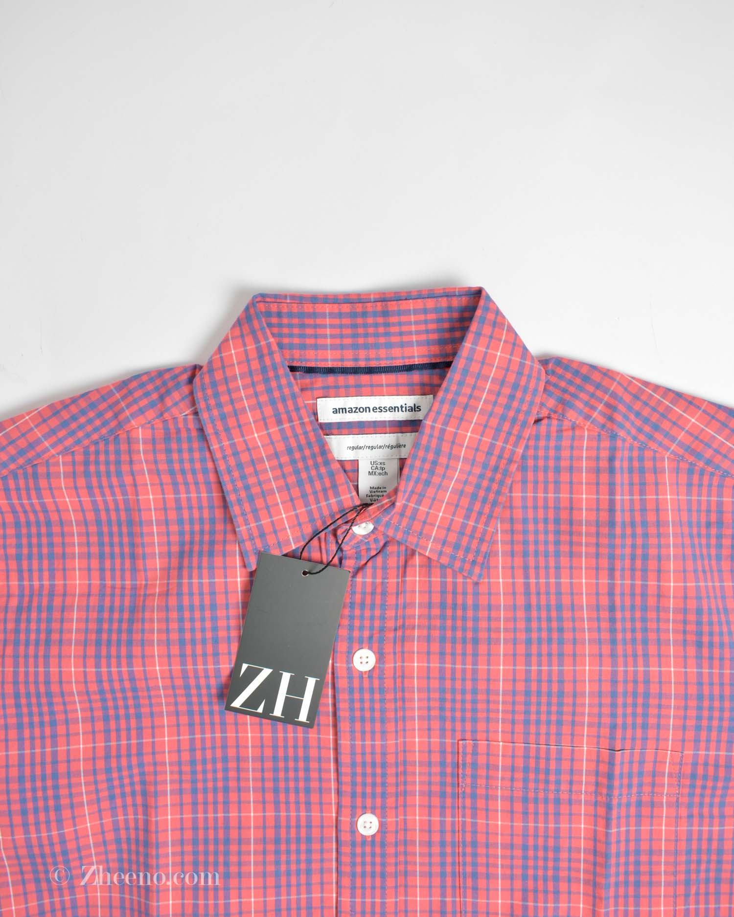 پیراهن نخی آستین کوتاه طرح دار Amazon essential