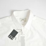 پیراهن نخی آستین بلند سفید ساده H&M