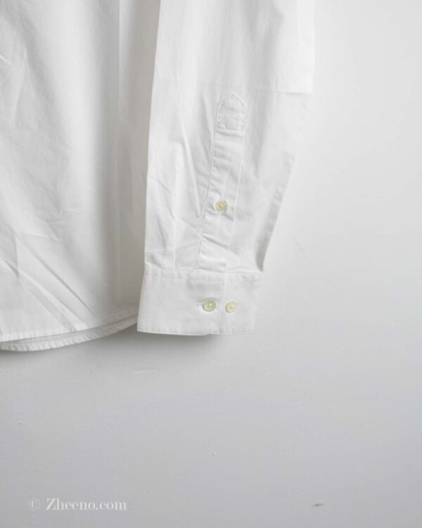 پیراهن نخی آستین بلند سفید ساده H&M