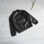 جکت چرم مشکی طرح دار Jack&Jones