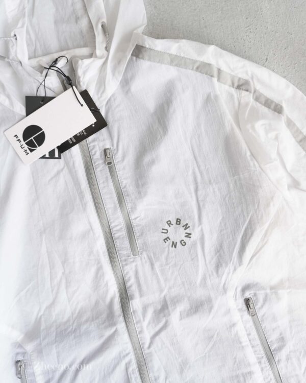 جکت بادگیر سفید طوسی کلاه دار Jack&Jones