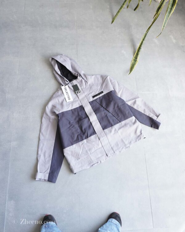 جکت کلاه دار دو رنگ Selected