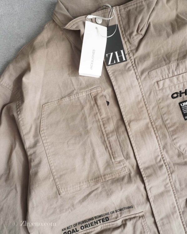 جکت کتان سبز دریایی طرح دار Jack&Jones