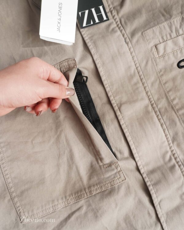 جکت کتان سبز دریایی طرح دار Jack&Jones