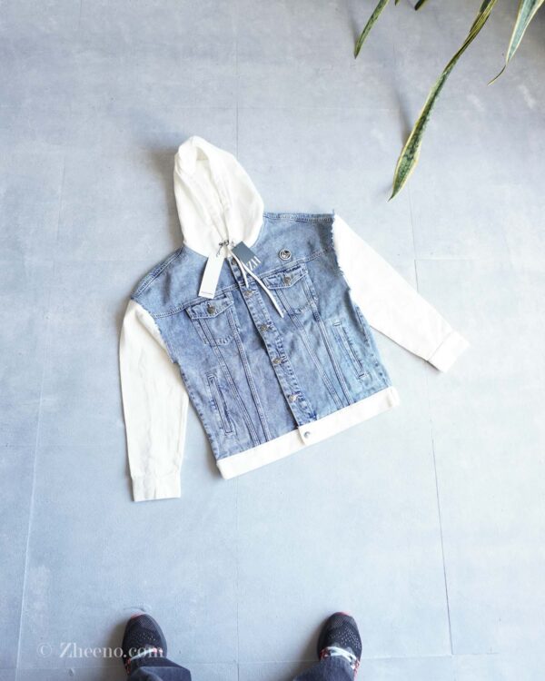 جکت جین کلاه دار دورنگ Jack&Jones