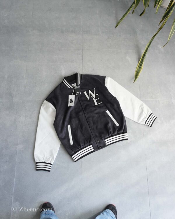 بامبر جکت نوک مدادی آستبن سفید Jack&Jones