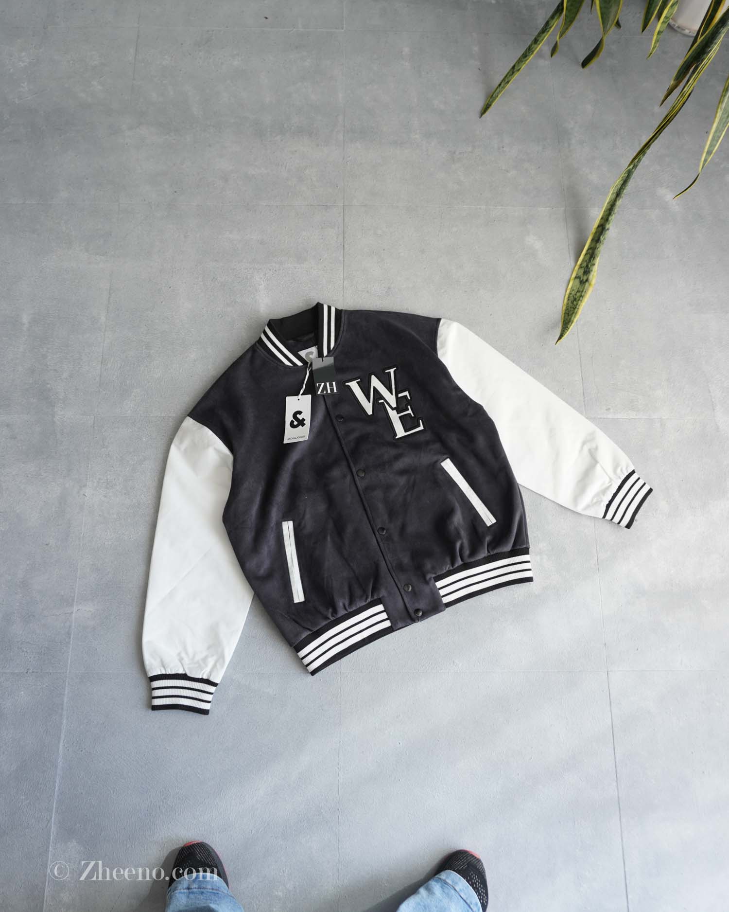 17623279843218198 بامبر جکت نوک مدادی آستبن سفید Jack&Jones