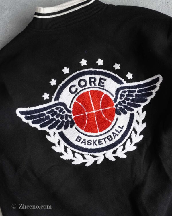 بامبر جکت مشکی آستین چرم طرح دار Jack&Jones