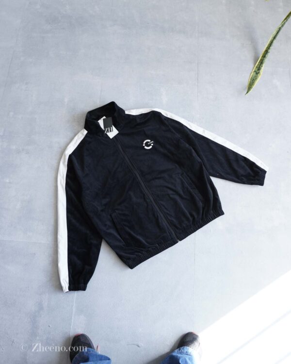 بامبر جکت مخملی مشکی آستین سفید Jack&Jones